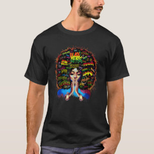 Afro Melanin Black History Maand Queen Strong Afri T-shirt