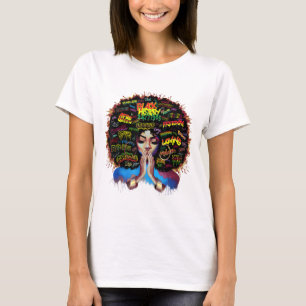 Afro Melanin Black History Maand Queen Strong Afri T-shirt