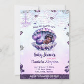 Afro Mermaid Baby shower Invitation Kaart (Voorkant)