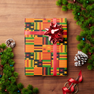 Afro Modern Kente Tribal Style Wrapping Paper Cadeaupapier