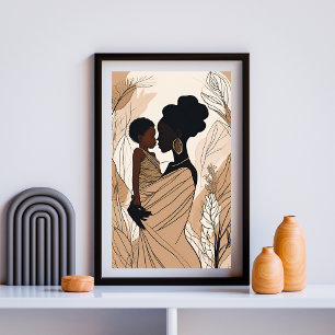 Afro Moeder en Dochter Poster