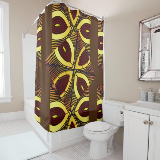 Afro Motif Shower Curtain Douchegordijn (In situ)