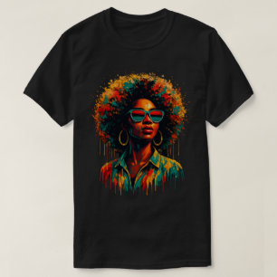 Afro Paint Drip Freedom Kunst T-shirt
