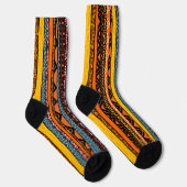 Afro Pop Modern Mudcloth Stripes Socks Sokken (Rechts)