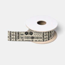 Afro Pop Mudcloth Ontwerp Satijnen Lint