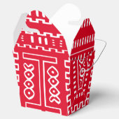 Afro Pop Rood En Wit Modern Mud Cloth Design Bedankdoosjes (Geopend)