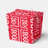 Afro Pop Rood En Wit Modern Mud Cloth Design Bedankdoosjes (Achterkant)