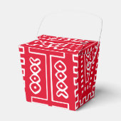 Afro Pop Rood En Wit Modern Mud Cloth Design Bedankdoosjes (Voorkant Zijde)
