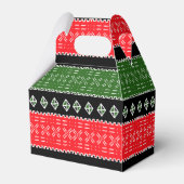 Afro Pop Rood Zwart En Groen Mudcloth Print Bedankdoosjes (Voorkant Zijde)
