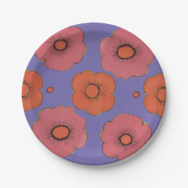 Afro Poppies Papieren Bordje