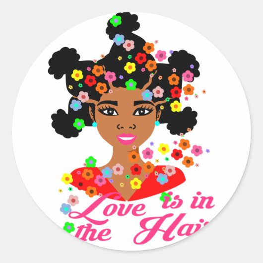 Afro Puffs Girl Stickers,Planner sticker (Voorkant)
