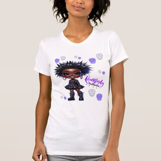 Afro Punk onbevreesd authentiek dames T-shirt (Voorkant)