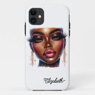 Afro Queen Melanin Chic Mode Art iPhone 11 Hoesje