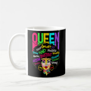 Afro Queen Smart Strong Black Woman Melanin Black Koffiemok