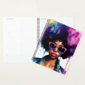 Afro Rainbow Hair Black Woman Lunettes de soleil A (Devant avec enveloppe)