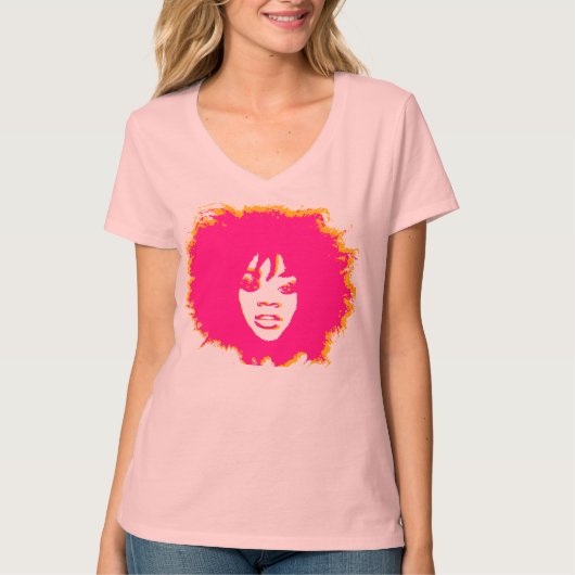Afro Roze T-shirt (Voorkant)