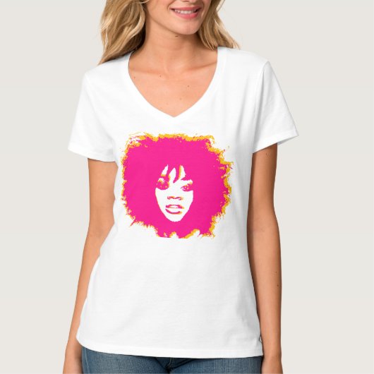 Afro Roze T-shirt (Voorkant)