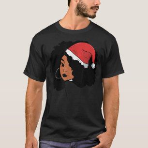Afro Santa African American Black Womens Melanin C T-shirt