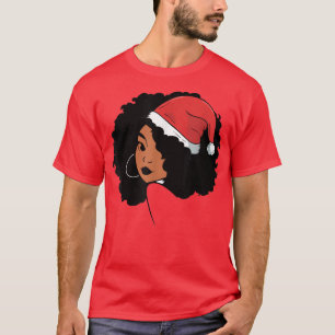 Afro Santa African American Black Womens Melanin C T-shirt