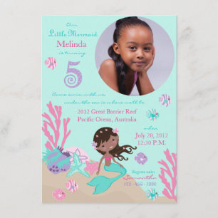 Afro-Sirène Cinquième Invitation Anniversaire