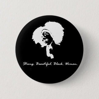 Afro Sista (wit) Ronde Button 5,7 Cm