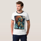 Afro Space Dino Robot Cosmique Jungle Tshirt (Devant entier)