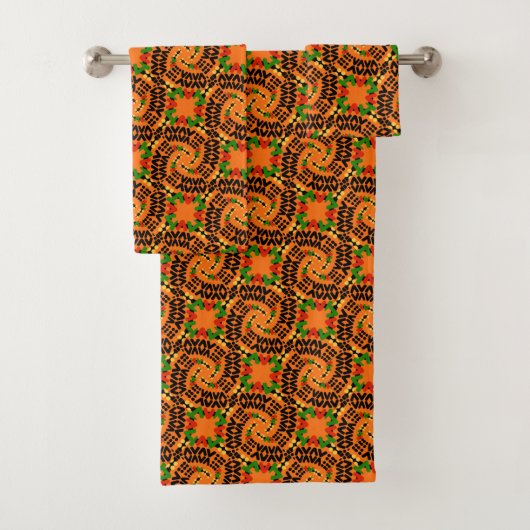 Afro Stippen Tribal Towel set Bad Handdoek (Insitu)