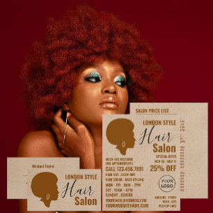 Afro Style, Hair Stylist, Hair Salon Visitekaartje