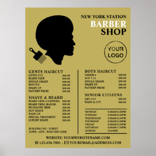 Afro Style, Mannen Barbers Price List Poster