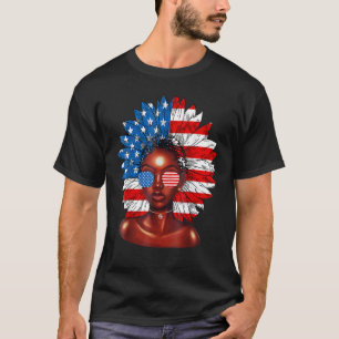 Afro Sunflower African American 4 juli Melani T-shirt