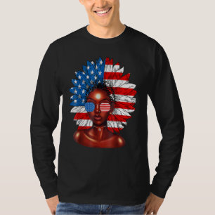 Afro Sunflower African American 4 juli Melani T-shirt