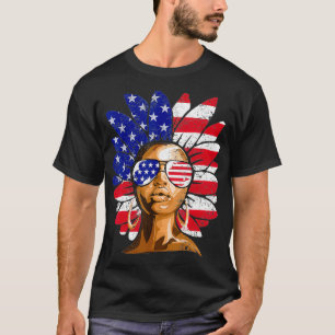 Afro Sunflower African American 4e juli Melani T-shirt