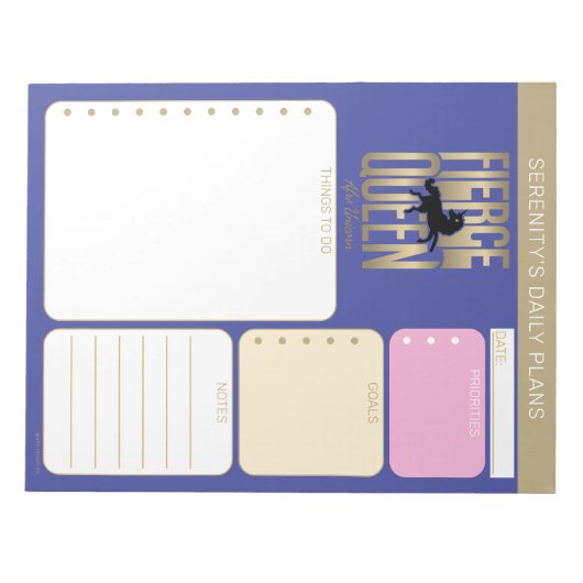 Afro Unicorn Fierce Queen Notitieblok (Voorkant)