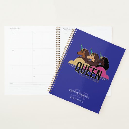 Afro Unicorn Queen Trio Design Planner (Display)