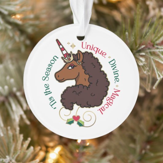 Afro Unicorn 'Tis Season Holiday Unicorn (Arbre)