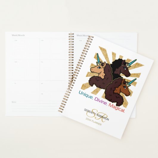 Afro Unicorn Trio: Unique, Divine, and Magical (Devant avec enveloppe)