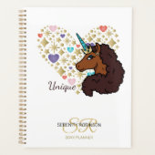 Afro Unicorn | Unique Heart Design Planner (Voorkant)
