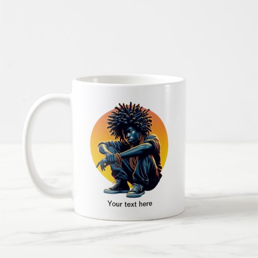 Afro Urban Art Mug - Cool Dreadlock Streetwear Sty (Gauche)
