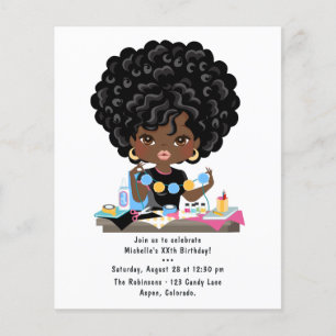 Afro Vrouw Ambacht Feest Verjaardag Flyer