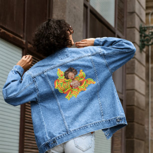 Afro Vrouw Maand van de zwarte geschiedenis Denim Jacket