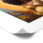 Afro Vrouw Zwangerschap Moederschap Kwekerij Kunst Poster (Hoek)