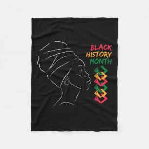 Afro Vrouw Zwart Geschiedenis Maand Kleur Mannen V Fleece Deken