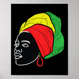 Afro Vrouw Zwart Geschiedenis Maand Kleur Mannen V Poster
