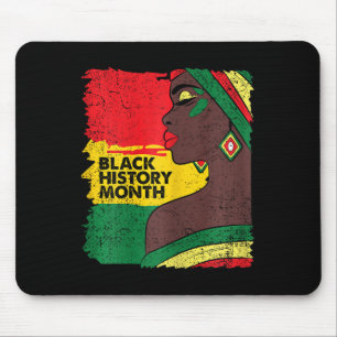 Afro Vrouw Zwart Geschiedenis Maand Kleuren Mannen Muismat