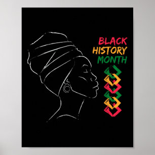 Afro Vrouw Zwarte Geschiedenis Maand Kleur Mannen Poster