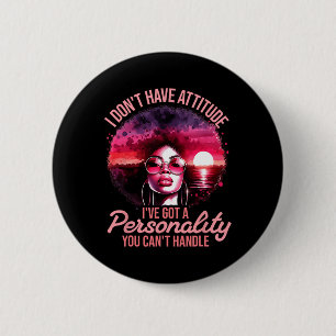 Afro Vrouwen Black Pride Afro-Amerikaanse Meisje V Ronde Button 5,7 Cm