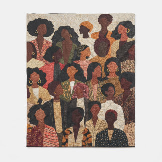Afro Vrouwen Portret Kunst Mooie Zwarte Meisje Fleece Deken