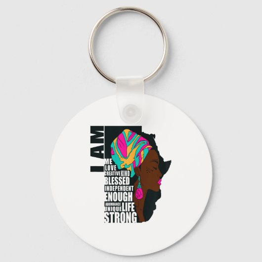 Afro You Are Enough I Am Insrational Sayings Motiv Sleutelhanger (Voorkant)