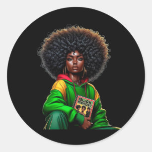 Afro Zwarte Koningin Afrika Kleur - Zwart Geschied Ronde Sticker