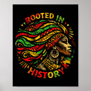 Afro zwarte vrouw Afrikaanse wortels melanine gesc Poster